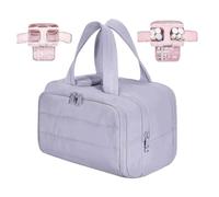 Travel Toiletry Bag,Waterproof Toiletry Bag,Lightweight Large Wide-Open Travel Bag for Women,Puffy Cosmetic Makeup Bag Organizer with Handle for Accessories,Essentials, Toiletries (Purple)