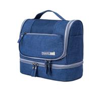 Travel Toiletry Bag with Hook, Bathroom Storage Bag, Cosmetic Storage Bag with Zipper, Women's Travel Toiletry Organizer, Travel Cosmetic Bag with Hook, Travel Bathroom Organizer, Azul marino,