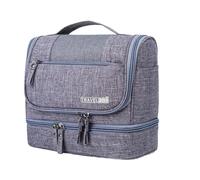 Travel Toiletry Bag, Zipper Travel Pouch, Wet Dry Separation Bag, Travel Storage Pouch, Home Travel Pouch, Portable Toiletry Storage, Toiletry Bag with Hook, Travel Organizer for Toiletries, Gris,