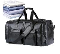 Travel Tote Bag, Large PU Leather Carryall, Heavy-Duty Travel Overnight Bag with Spacious Interior, Stylish Organizer with Reinforced Handles, Weekend Tote for Dad Boyfriend Business Airplane