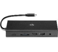 HP Docking Station de Viaje USB-C Multipuerto - (6 Puertos de Transferencia, Ethernet RJ45, USB 2.0 y USB 3.0), Color Negro