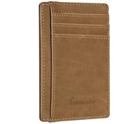 Travelambo Front Pocket Minimalist Leather Slim Wallet RFID Blocking Medium Size, Ch Caqui, Taille unique, Minimalista