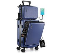 TravelArim Equipaje de Mano de 22 Pulgadas de 22 x 14 x 9 Pulgadas Aprobado por aerolíneas, Maleta de Mano con Ruedas, Equipaje de Mano de Carcasa Dura, Equipaje de Mano Duradero, Maleta pequeña Azul