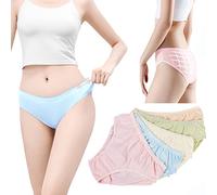 Travelcare Ropa Interior desechable de Las Mujeres para el Viaje Bragas Coloridas de algodón de Las señoras Escritos del Hotel del Balneario de Las estancias del Hospital de Las emergencias（5pcs,XL）