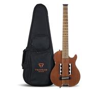 Traveler Guitar Escape Mark III - Guitarra acústica de caoba | Pequeña guitarra acústica de viaje con amplificador de auriculares integrado | Guitarra portátil sin cabeza a escala completa de 25.5