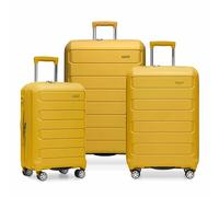 Traveler's Choice Pagosa - Equipaje rígido con Ruedas giratorias expandible e Indestructible, Amarillo, 3 Piezza Conjunto