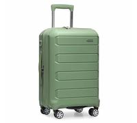 Traveler's Choice Pagosa - Equipaje rígido con Ruedas giratorias expandible e Indestructible, Verde, 22" Carry-on