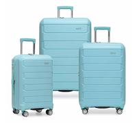 Traveler's Choice Pagosa Indestructible Hardshell Expandable Spinner Luggage, Baby Blue, Check-in Only