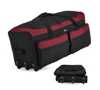 Travelers Club - Armario Plegable Space Saver con 3 Ruedas, 91,4 cm, Rojo y Gris