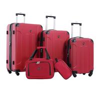 Travelers Club Chicago Hardside Expandable Spinner Luggage, Red, 5 Piece Set