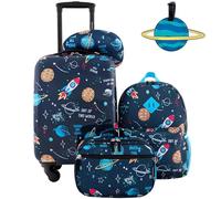 Travelers Club Equipaje para niños, Espacio, Juego de 5 Piezas, Espacio, Juego de 5 Piezas, Juego de Equipaje para niños de 5 Piezas, Azul Espacio, Set de 5 Piezas, Juego de Equipaje de 5 Piezas para