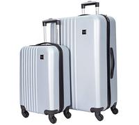 Travelers Club Juego de Equipaje Cosmo de 20 Pulgadas o 2 Piezas, Silver, 2-Piece Set (20/28), Cosmo Hardside - Maleta giratoria