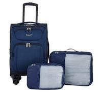 Travelers Club Juego de Equipaje de Mano Swansea de 3 Piezas, Peonía Azul Marino, Juego de Equipaje de Mano Swansea de 3 Piezas