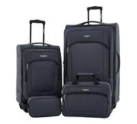 Travelers Club Juego de Equipaje y Viaje Soulana de 4 Piezas, Gris, 4 Piezas Soulana Equipaje y Juego de Viaje, Gris, Juego de Equipaje y Viaje Soulana de 4 Piezas