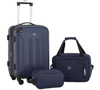 Travelers Club - Maleta Chicago rígida expandible con Ruedas giratorias, Juego de 3, Azul Marino