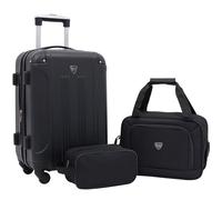 Travelers Club - Maleta Chicago rígida expandible con Ruedas giratorias, Juego de 3, Negro