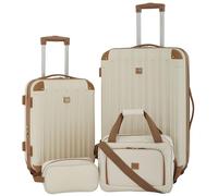 Travelers Club Midtown Hardside Luggage Travel, Vanilla, 4-Piece Set