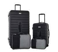 Travelers Club Wrangler Tall Trunk Luggage 4 Piece Set, Black