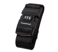 TravelHawk Correa De Equipaje Negra Con Cerradura De Combinación Para Maleta Y Equipaje De Mano