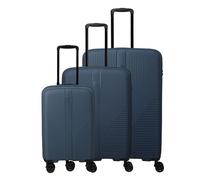 Travelite Air Stripe 4 ruedas Juego de maletas 3 piezas con pliegue de expansión azul