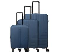 Travelite Air Stripe - Set de maletas de 4 ruedas, 3 piezas, ampliable (navy)