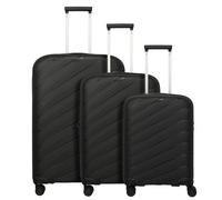 Travelite Burano 4 ruedas Juego de maletas 3 piezas con pliegue de expansión negro