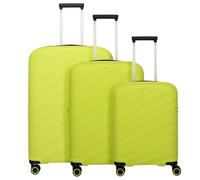 Travelite Burano 4 ruedas Juego de maletas 3 piezas con pliegue de expansión verde
