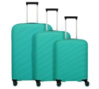 Travelite Burano 4 ruedas Juego de maletas 3 piezas con pliegue de expansión verde