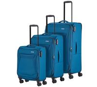 Travelite Chios 4 ruedas Juego de maletas 3 piezas con pliegue de expansión azul