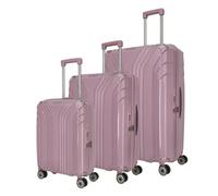 travelite Juego de maletas de 4 ruedas con carcasa rígida de 3 piezas con forro interior reciclado, tallas L/M/S, serie de equipaje ELVAA: elegantes carritos con esquinas protectoras y cierre TSA