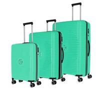 Travelite Orbita 4 ruedas Juego de maletas 3 piezas con pliegue de expansión verde