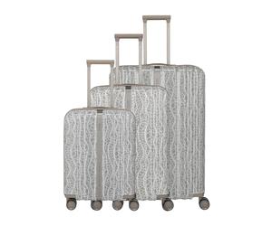 Travelite Lascana 4 ruedas Juego de maletas 3 piezas plateado