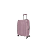 travelite Maleta mediana rígida de 4 ruedas con forro interior reciclado, serie de equipaje ELVAA: elegante carrito con pliegue de expansión, esquinas protectoras y cierre TSA, 66 cm, 72 - 77 litros
