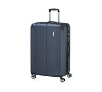 travelite Maletín rígido Grande, Ampliable, 4 Ruedas, City, Trolley con Superficie Resistente a los arañazos, Cierre TSA, Pliegue elástico, 77 cm, 113-124 litros
