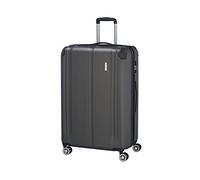 travelite Maletín rígido Grande, Ampliable, 4 Ruedas, City, Trolley con Superficie Resistente a los arañazos, Cierre TSA, Pliegue elástico, 77 cm, 113-124 litros