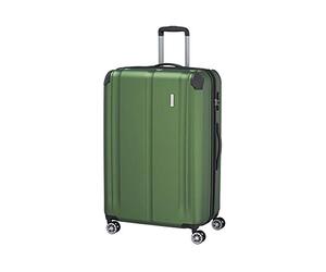 travelite Maletín rígido Grande, Ampliable, 4 Ruedas, City, Trolley con Superficie Resistente a los arañazos, Cierre TSA, Pliegue elástico, 77 cm, 113-124 litros