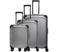 Travelite Millennium 4 ruedas Juego de maletas 3 piezas con pliegue de expansión color plata