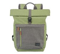 Travelite Mochila Basic Rollup enrollable, 35 L, para portátil 15,6 pulgadas, verde/gris