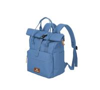 travelite Mochila de equipaje de mano, mochila para ordenador portátil de 14 pulgadas, Basic Short Handle Rollup, mochila de viaje, función Rolltop, Denim
