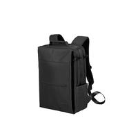 travelite Mochila de equipaje de mano, mochila para ordenador portátil de 15,6 pulgadas, mochila de viaje de material reciclado con compartimento de seguridad, 46 cm, Negro