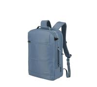 travelite Mochila de equipaje de mano, mochila para ordenador portátil de 15,6 pulgadas, mochila de viaje de material reciclado con compartimento de seguridad, 46 cm, Azul Denim