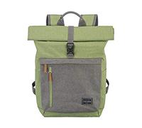 Travelite Mochila Basic Rollup enrollable, 35 L, para portátil 15,6 pulgadas, verde/gris