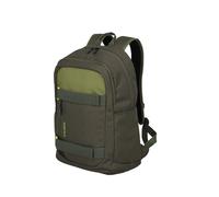 travelite mochila para portátil de 17 pulgadas, fabricada en poliéster reciclado con correas de velcro en el exterior, compartimento para tablet, función de acoplamiento a trolley, 48 cm, 28 litros