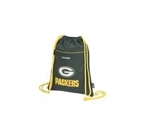 travelite NFL Bolsa de Deporte con Cordón Green Bay Packers, bolsa ligera de poliéster resistente con apertura de cordón y bolsillo exterior con cremallera, correas dobles extra gruesas
