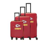 travelite NFL Juego de Maletas Rígidas Kansas City Chiefs, 3 Piezas S/M/L, 36/80/103 L, Carcasa rígida ABS, Juego de Maletas con Cerradura TSA, 4 Ruedas Dobles y Fuelle de expansión Talla M