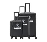 travelite NFL Juego de Maletas Rígidas Las Vegas Raiders, 3 Piezas S/M/L, 36/80/103 L, Carcasa rígida ABS, Juego de Maletas con Cerradura TSA, 4 Ruedas Dobles y Fuelle de expansión Talla M