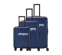 travelite NFL Juego de Maletas Rígidas New England Patriots, 3 Piezas S/M/L, 36/80/103 L, Carcasa rígida ABS, Juego de Maletas con Cerradura TSA, 4 Ruedas Dobles y Fuelle de expansión Talla M