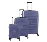 Travelite Orbita 4 ruedas Juego de maletas 3 piezas con pliegue de expansión azul