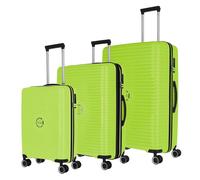 Travelite Orbita 4 ruedas Juego de maletas 3 piezas con pliegue de expansión verde