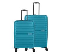 Travelite Trient - Juego de Maletas (4 Ruedas, Talla L/M), petróleo, Trolley Set L/M, Carro rígido con 4 Ruedas